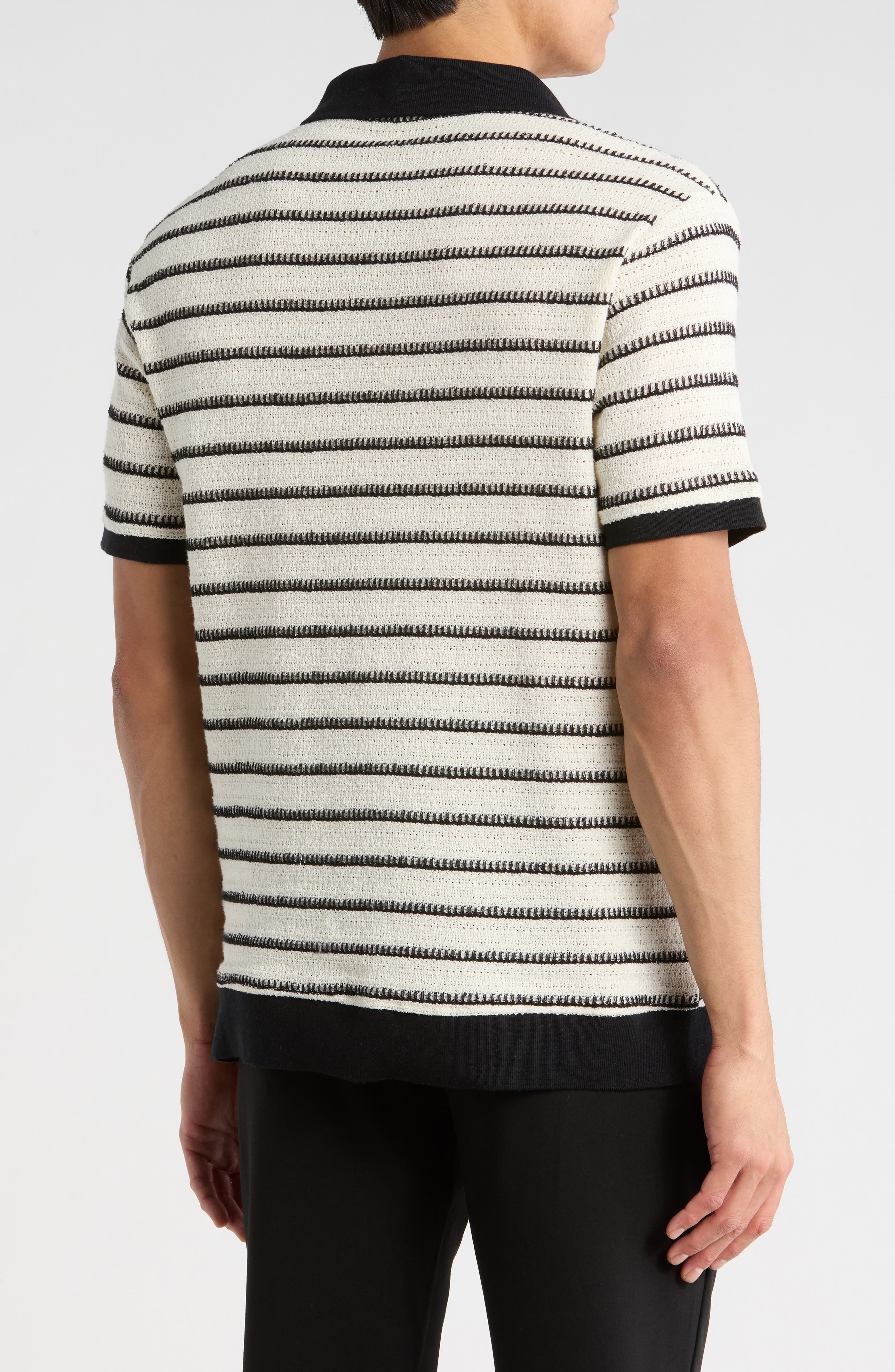 Johnny Collar Stripe Knit Polo - image 2