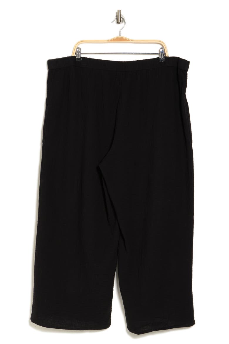 Gauze Wide Leg Pants, Alternate, color, BLACK