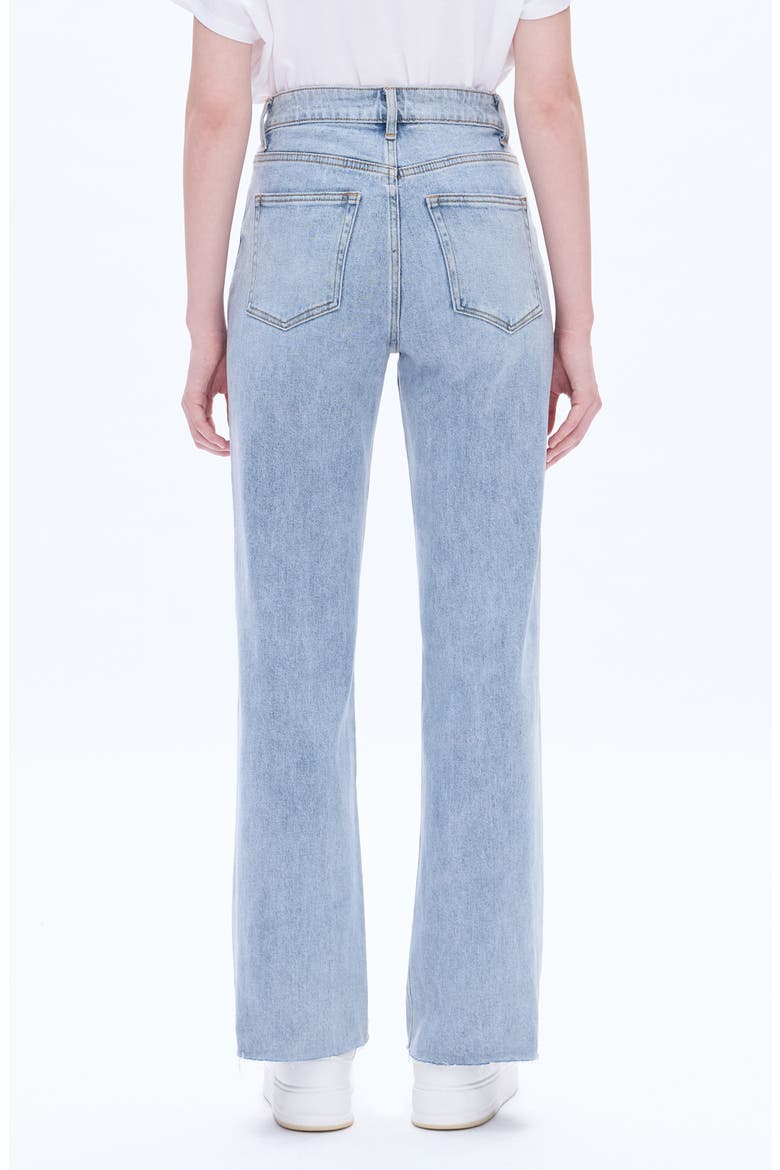 Raw Hem High Waist Wide Leg Jeans, Alternate, color, GLACIER