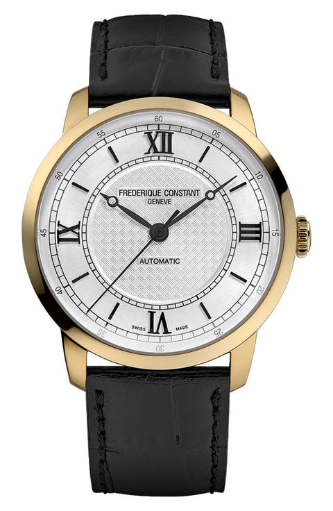 Classics Automatic Leather Strap Watch, 38.5mm