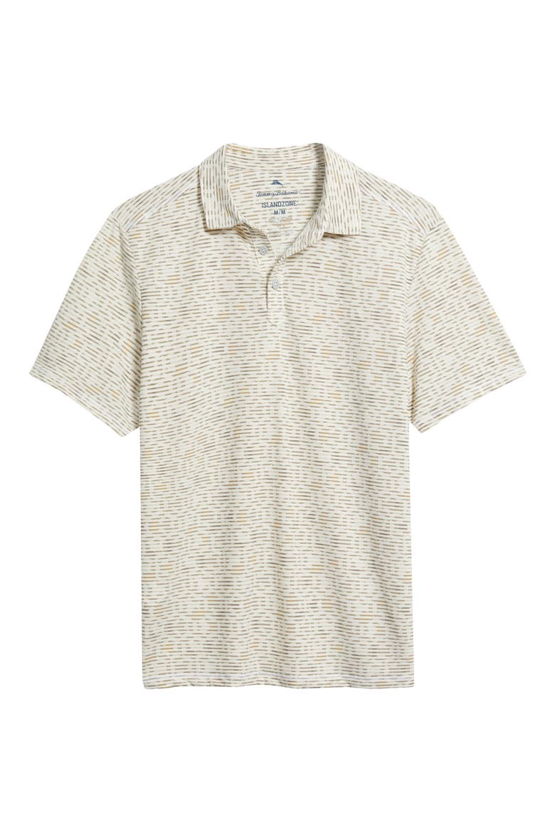 Costa Wave Mosaic Print Seersucker Stripe IslandZone® Polo, Alternate, color, ABBEY STONE