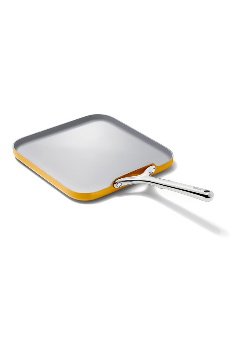 11" Ceramic Nonstick Square Griddle, Main, color, MARIGOLD