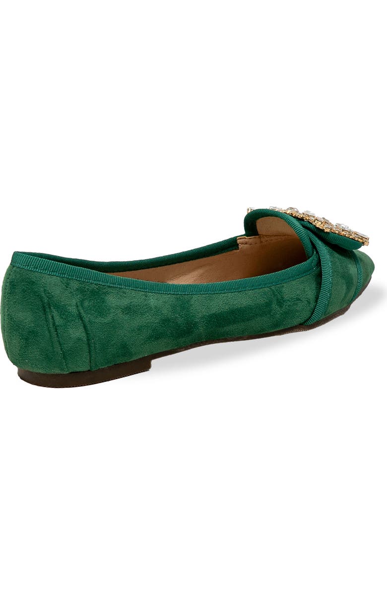 CHASE AND CHLOE Embellished Pointed Toe Flat, Alternate, color, Emerald