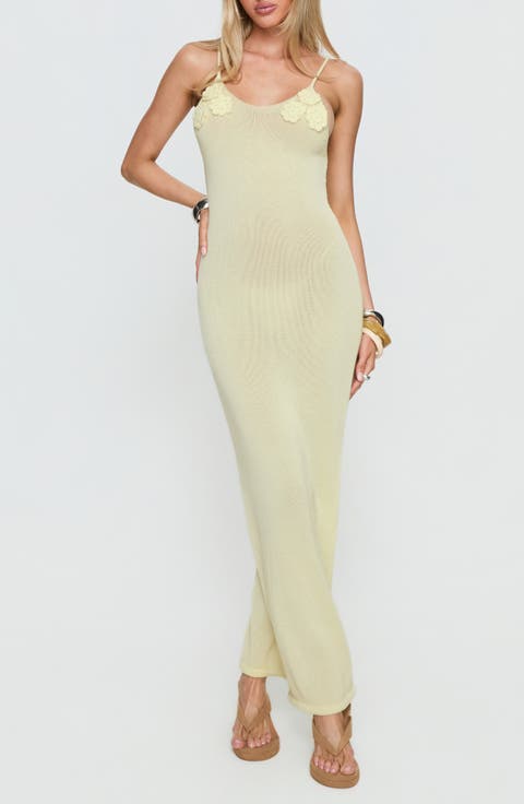 Cinderella Floral Detail Knit Midi Dress