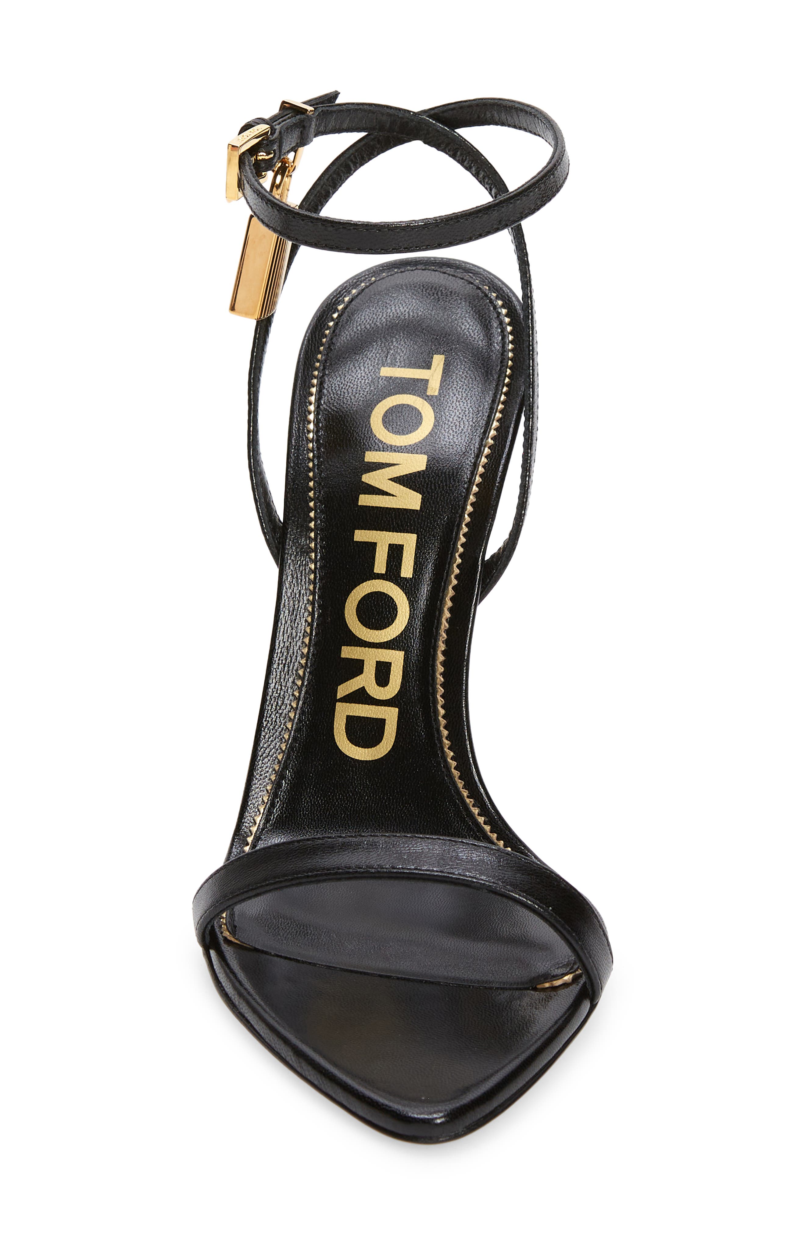 TOM FORD Padlock Pointy Toe Sandal, Alternate, color, Naa Black