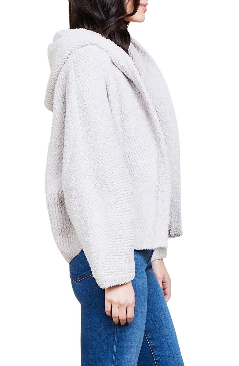 Barefoot Dreams<sup>®</sup> CozyChic<sup>®</sup> Hooded Chevron Rib Cardigan, Alternate, color,
