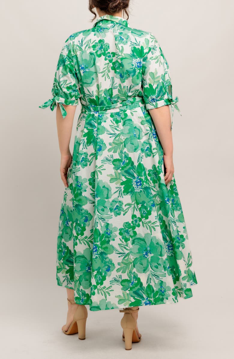 FLYING TOMATO Print Midi Dress, Alternate, color, Ivory/ Green