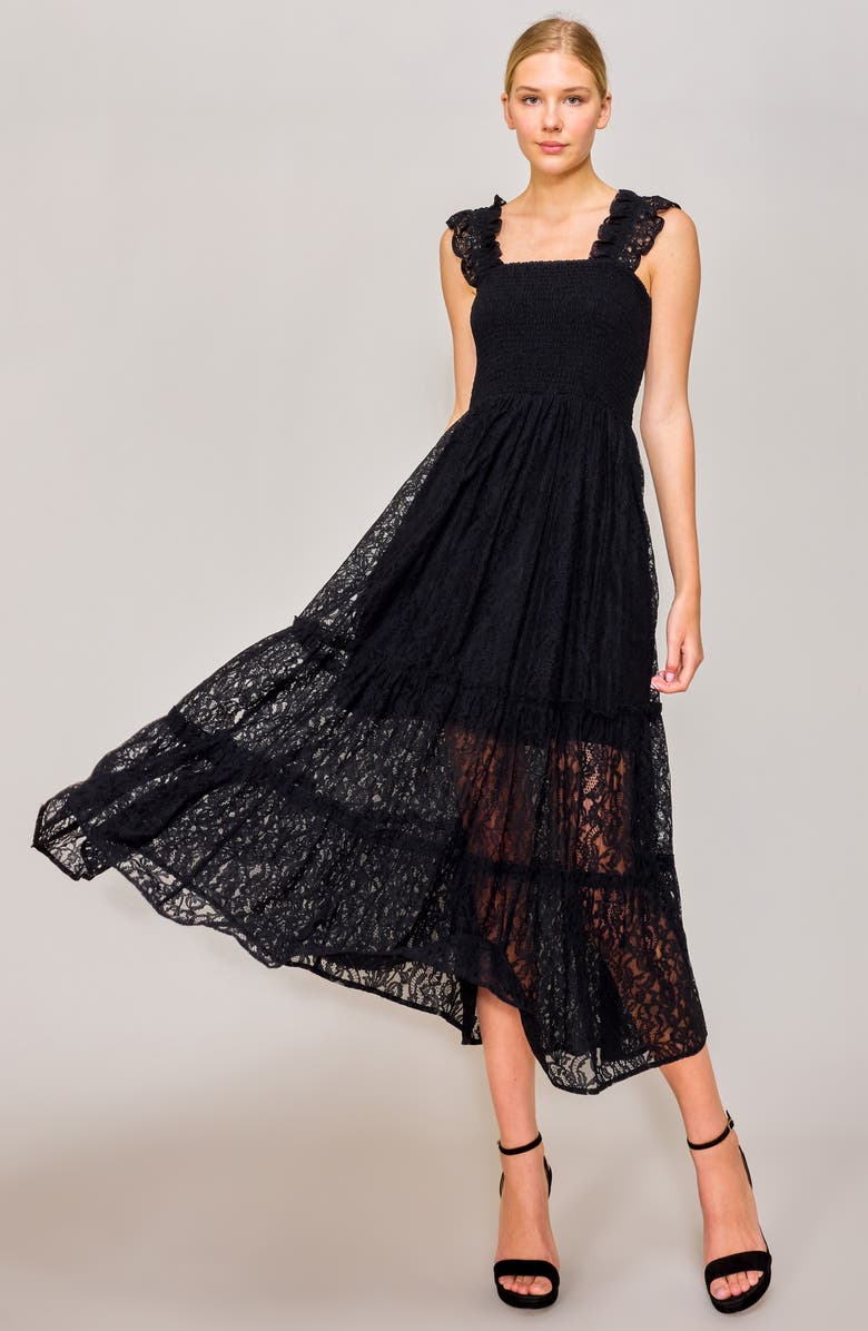 MELLODAY Lace Smocked Maxi Dress, Alternate, color,