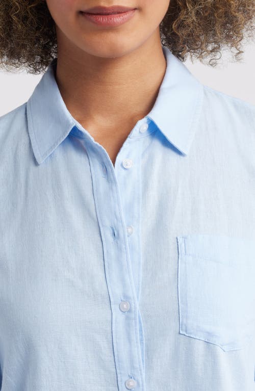 CASLONR CASLON(R) LINEN BLEND BUTTON-UP SHIRT