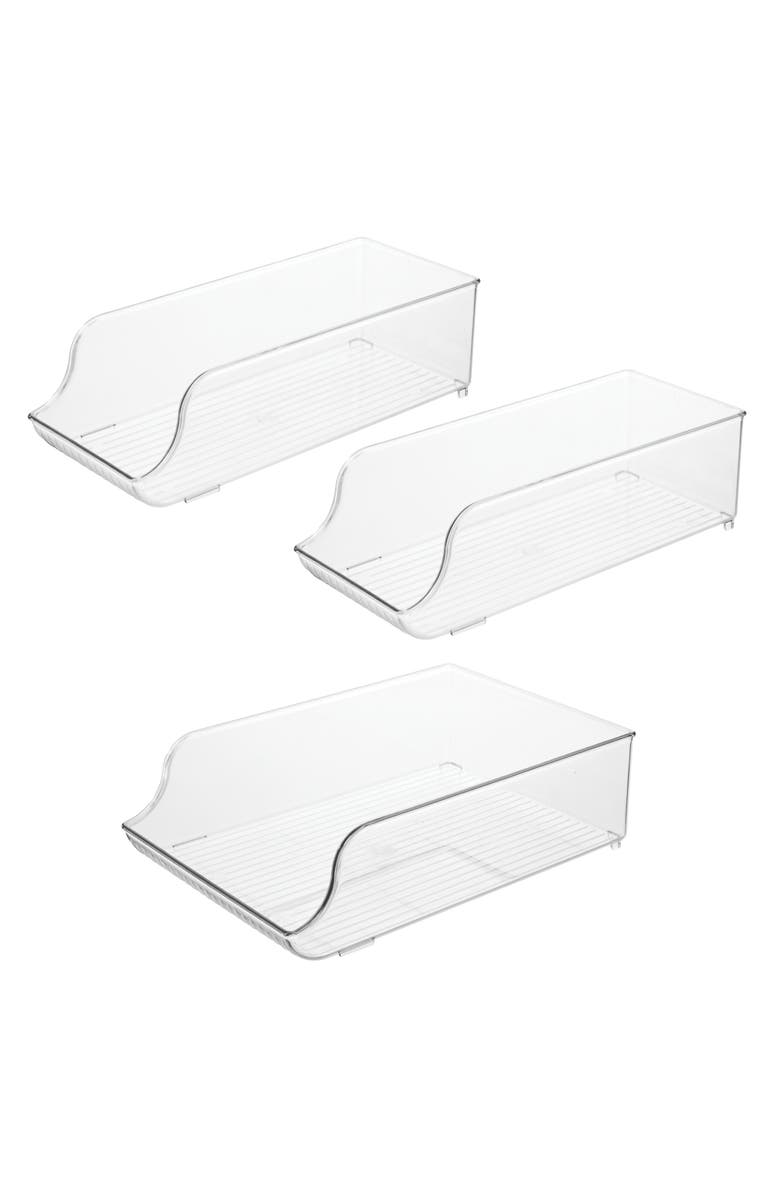 iDesign Set of 3 Water Bottle Organizer and Soda Can Dispenser - Clear, Main, color, Clear