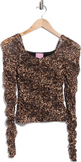 Ruched Mesh Top