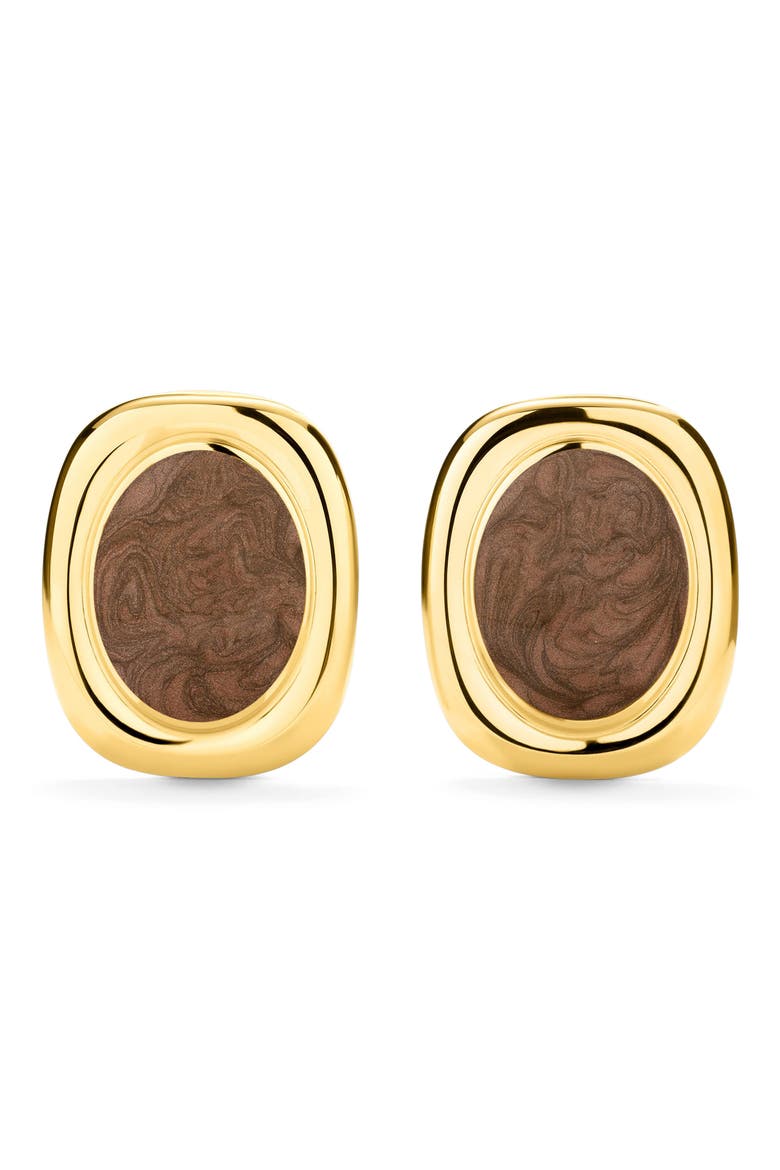 Bold Oval Statement Earrings, Main, color, GOLD/ BROWN