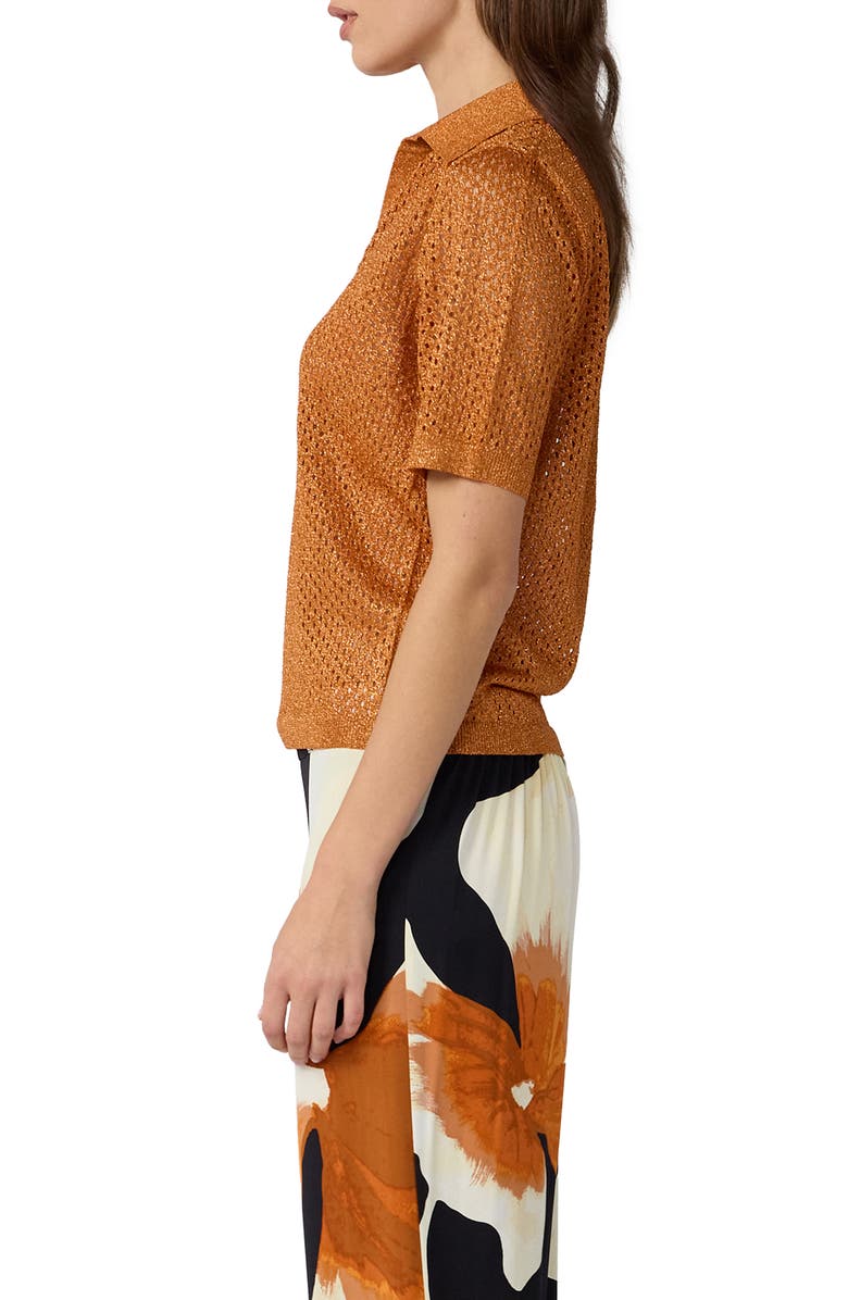 Diane von Furstenberg Maren Metallic Knit Sweater, Alternate, color, Copper Gleam