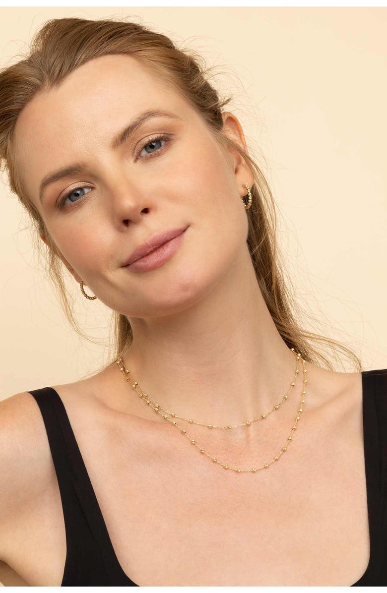 Oradina 14K Gold Celebration Ball Station Necklace, Alternate, color, Yellow Gold