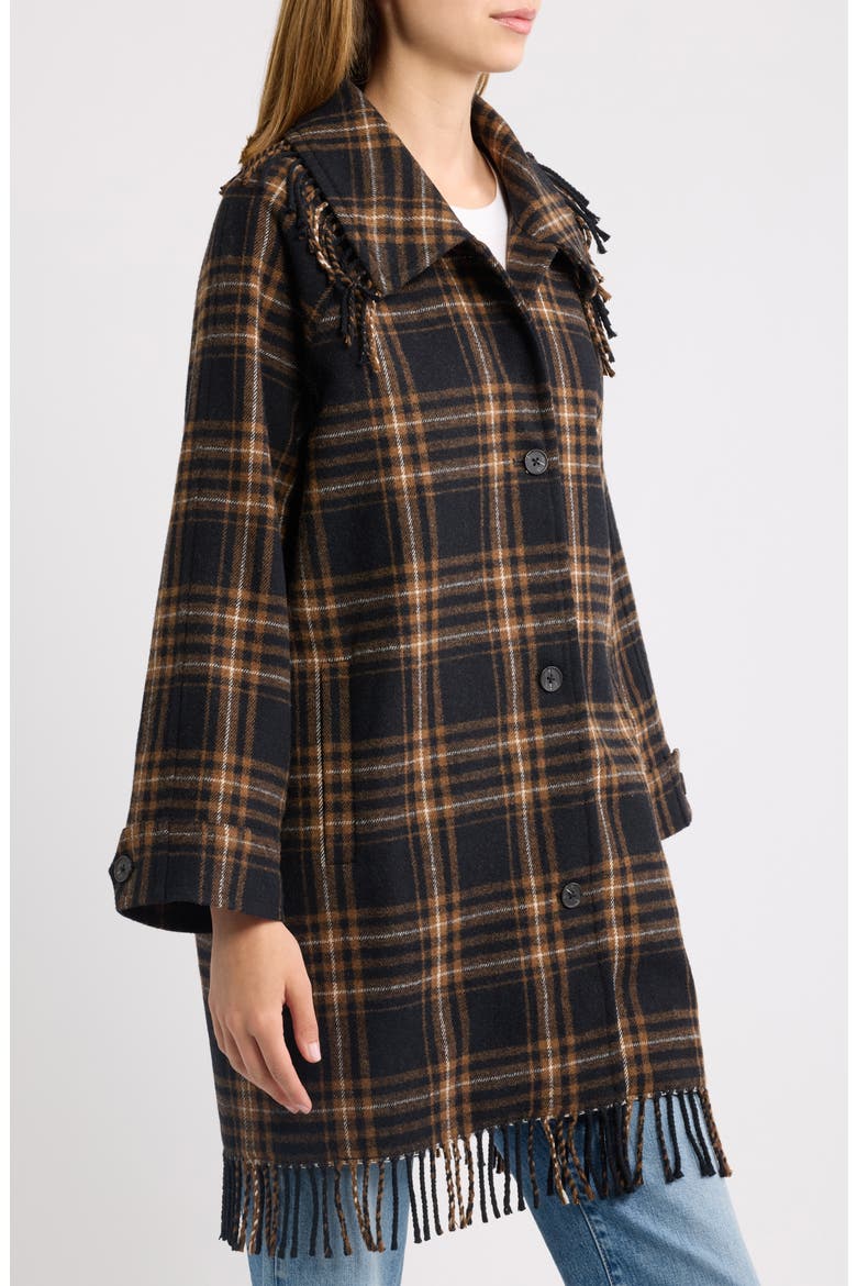 x Stetson The Fringe Plaid Coat, Alternate, color, CAMEL AND BLACK FRONTIER PLAID