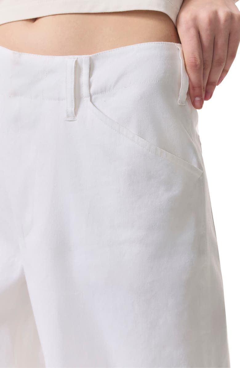 rag & bone Banks Linen Blend Crop Straight Leg Pants, Alternate, color, White