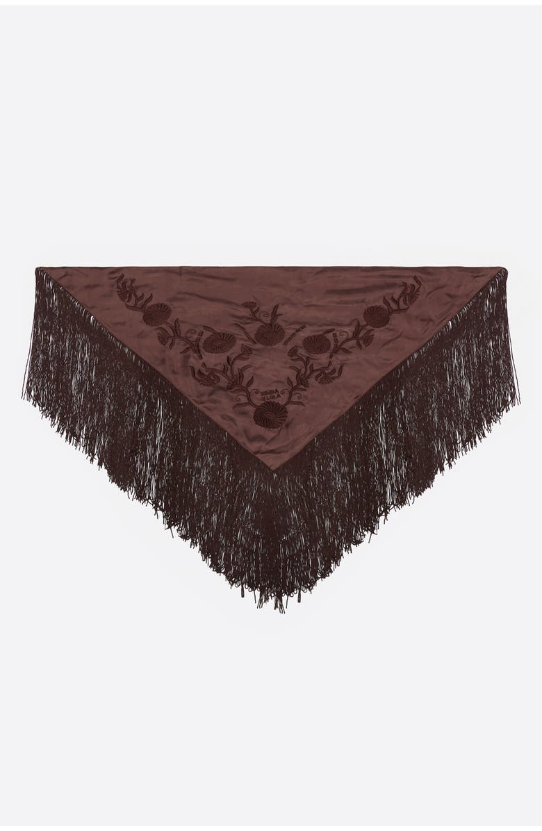Bimba y Lola Fringed Scarf, Main, color, Brown