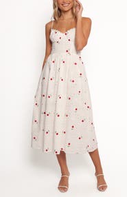 Petal & Pup Paloma Embroidered Eyelet Midi Dress