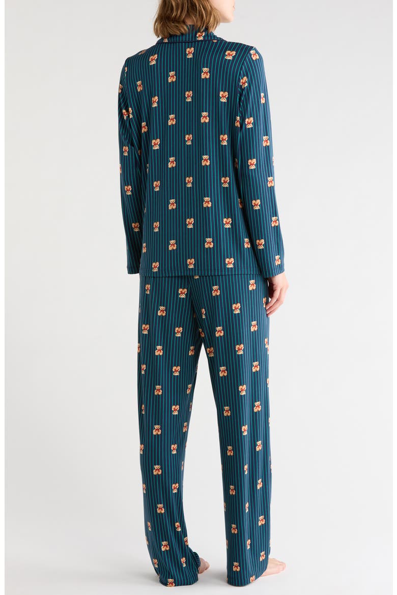 Notch Collar Pajamas, Alternate, color, BLUE SPRUCE BEARS