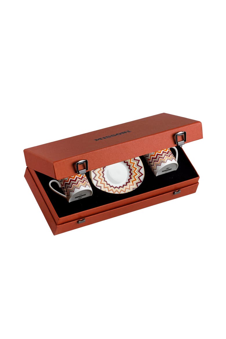 Coffee Cup & Saucer Set Of 2 In Luxury Box, Main, color, Brown
