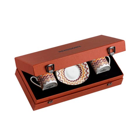 Coffee Cup & Saucer Set Of 2 In Luxury Box