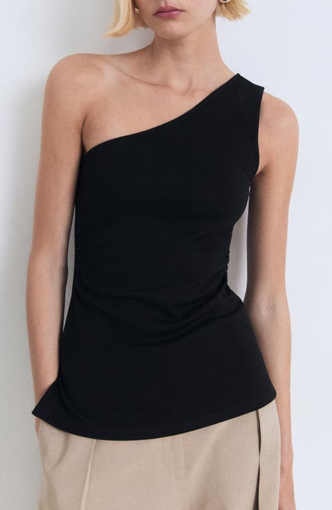 Ruched One-Shoulder Top