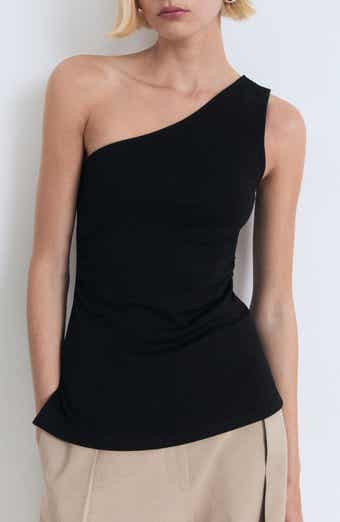 MANGO Ruched One-Shoulder Top