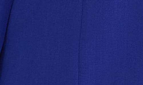 Kasper Peak Lapel Stretch Crepe Peplum Blazer In Blue