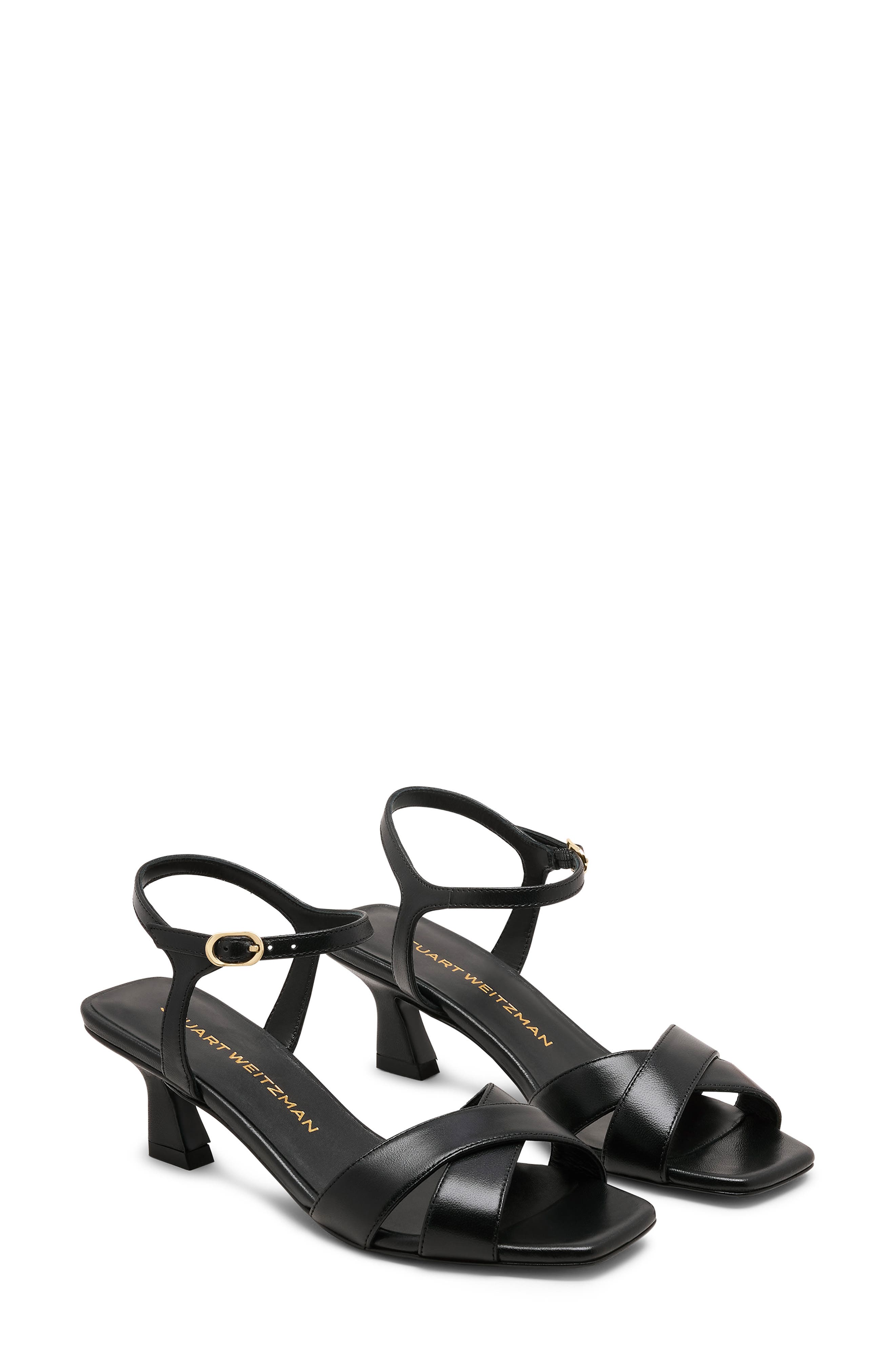 Stuart Weitzman Vinnie Sandal 50, Alternate, color, Black