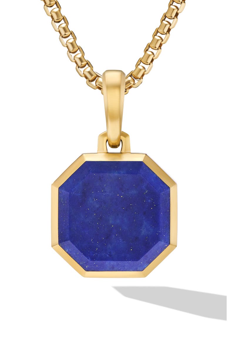 Faceted Stone Amulet Pendant in 18K Yellow Gold, Main, color, LAPIS LAZULI/ 18K GOLD