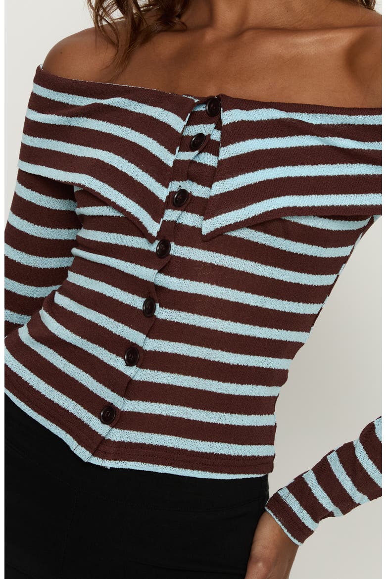Raelena Off Shoulder Long Sleeve Top, Alternate, color, MULTI