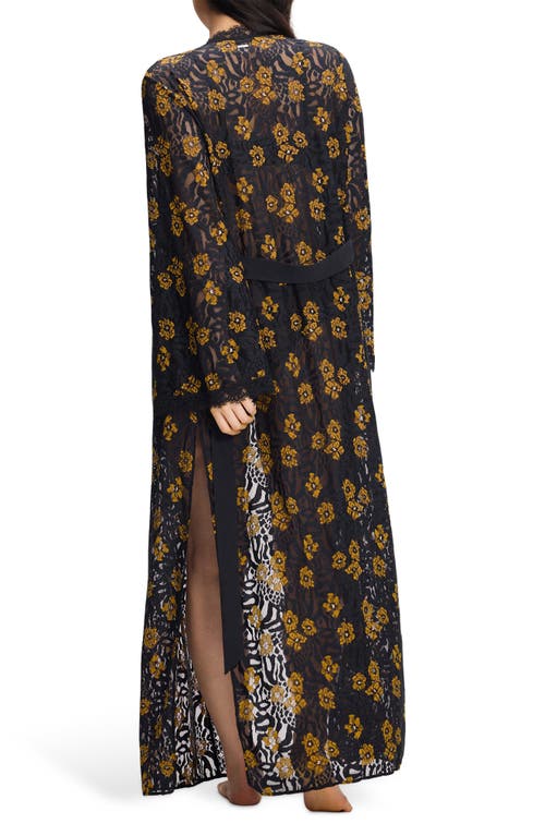 Savage X Fenty Feline Floral Sleep Robe In Animal Print