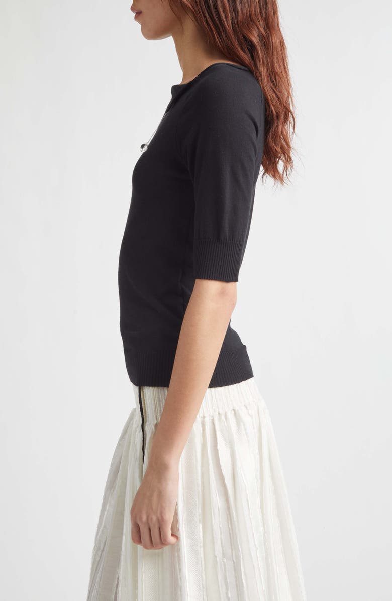 Paloma Wool Cain Crystal Tassel Cotton Sweater, Alternate, color, Black