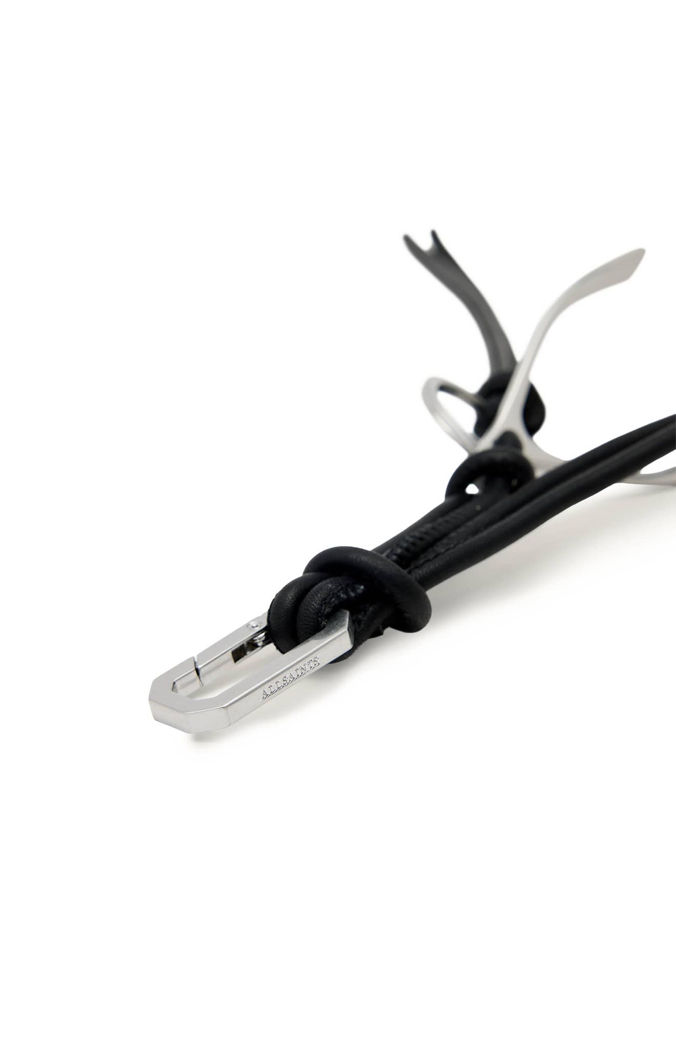 Wishbone Bag Charm, Alternate, color, BLACK/ SILVER