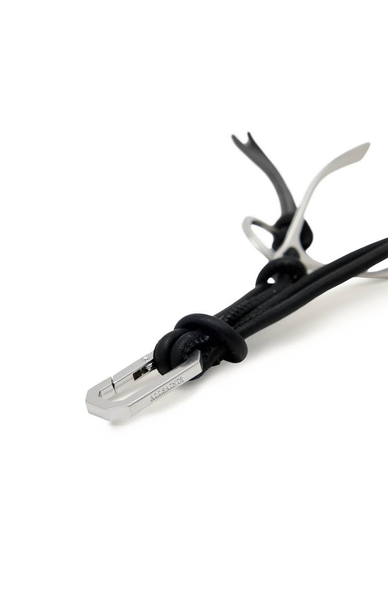 AllSaints Wishbone Bag Charm, Alternate, color, Black/ Silver