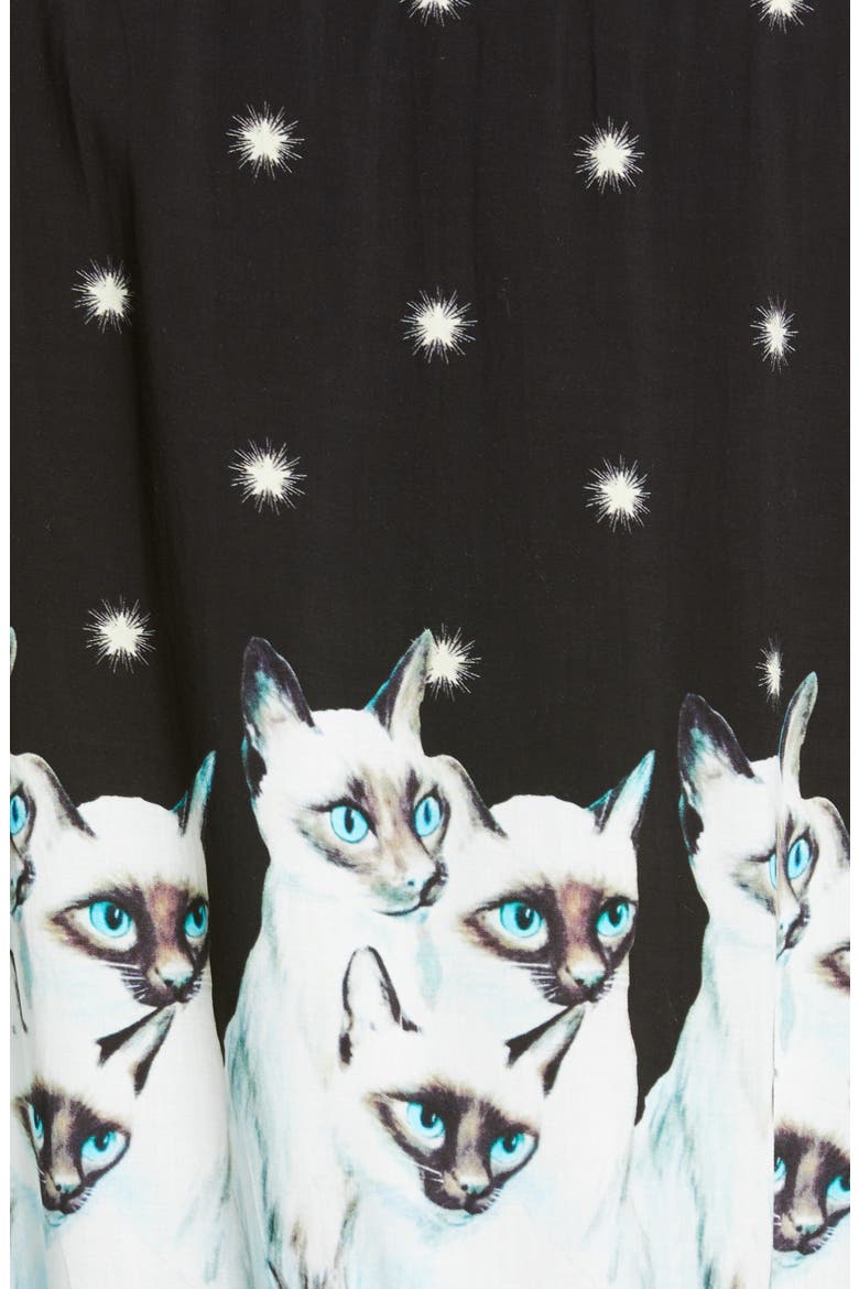 Siamese Cat & Stars Graphic Bomber Jacket, Alternate, color, BLACK BASE