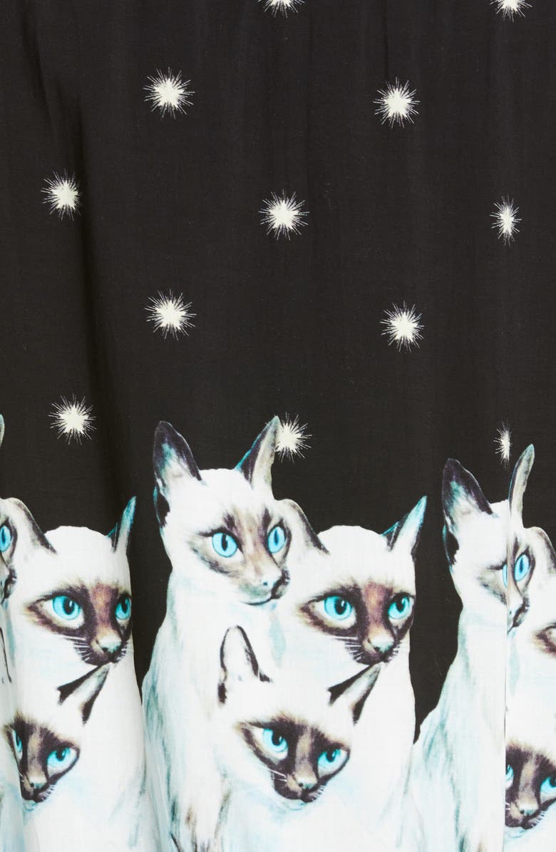 Undercover Siamese Cat & Stars Graphic Bomber Jacket, Alternate, color,