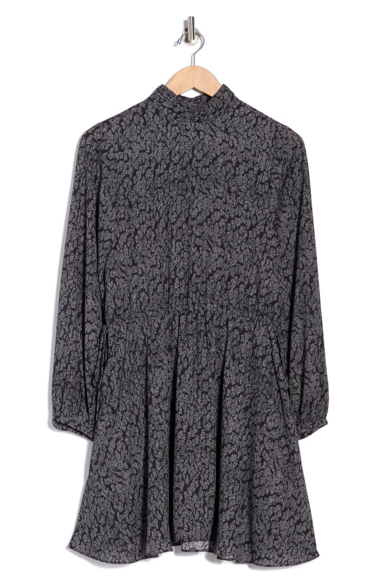 Derek Lam 10 Crosby Briar Long Sleeve Fit & Flare Dress, Alternate, color, Grey Pebble