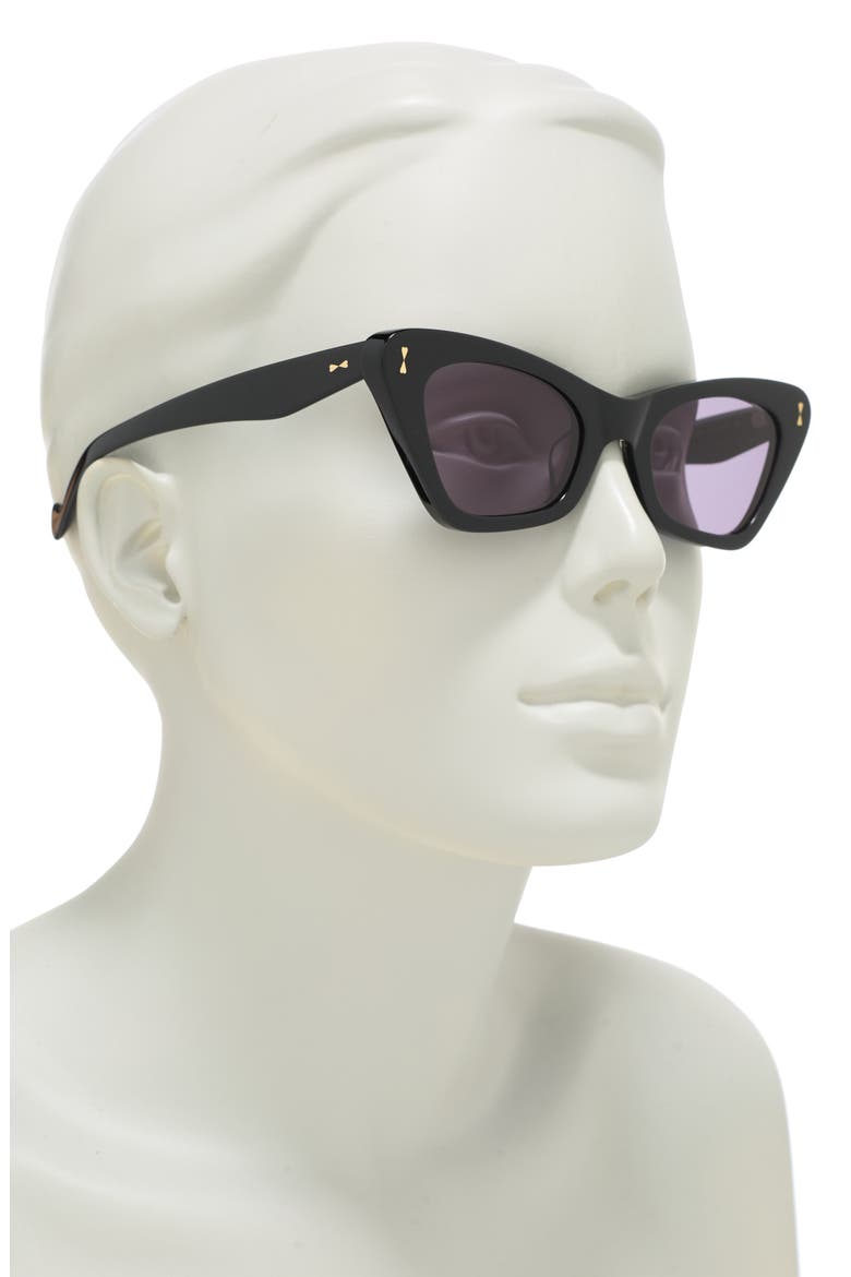 49mm Cat Eye Sunglasses, Alternate, color, BLACK / SMOKE MONO