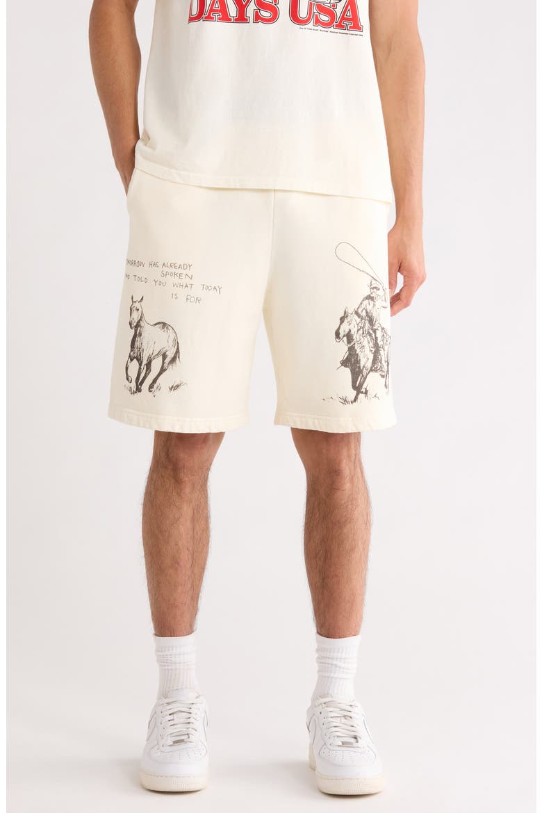 What Today Cotton Fleece Sweat Shorts, Main, color, BONE