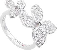 SUZY LEVIAN Sterling Silver CZ Double Flower Ring