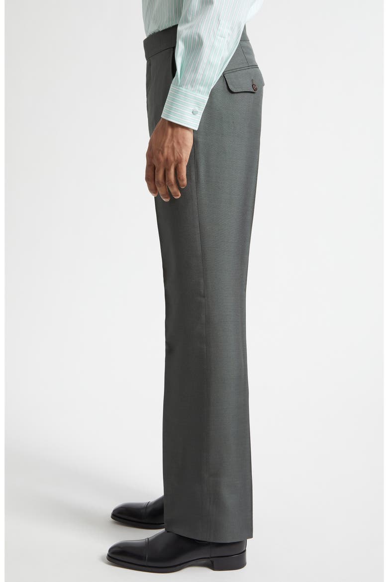 Silk Canvas Straight Leg Pants, Alternate, color, PINE GREEN