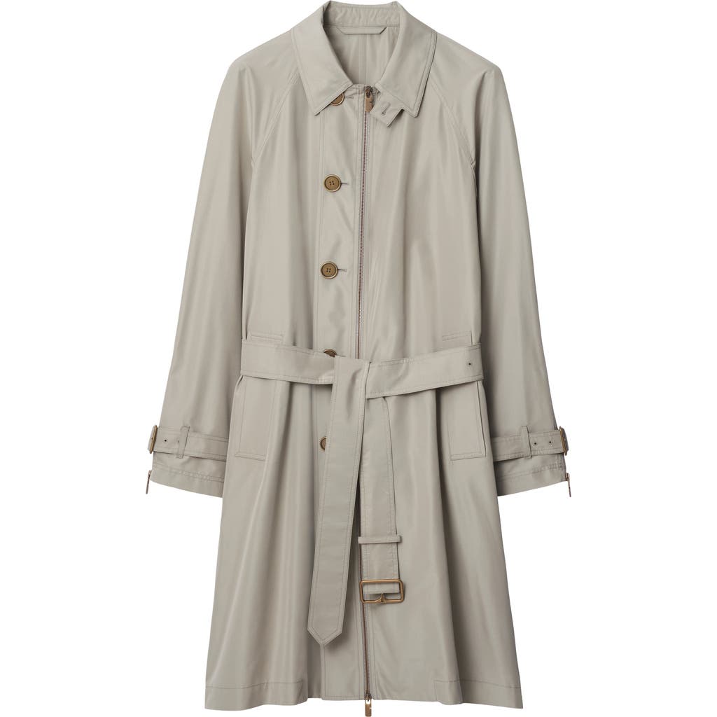 Burberry Gabardine-weave Trench Coat In Castle