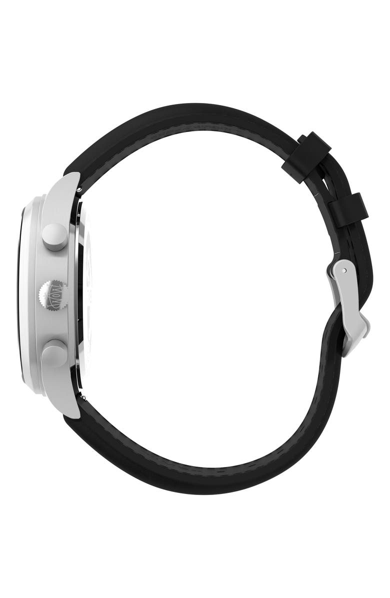 Timex<sup>®</sup> Waterbury Traditional Chronograph Leather Strap Watch, 42mm, Alternate, color, Black