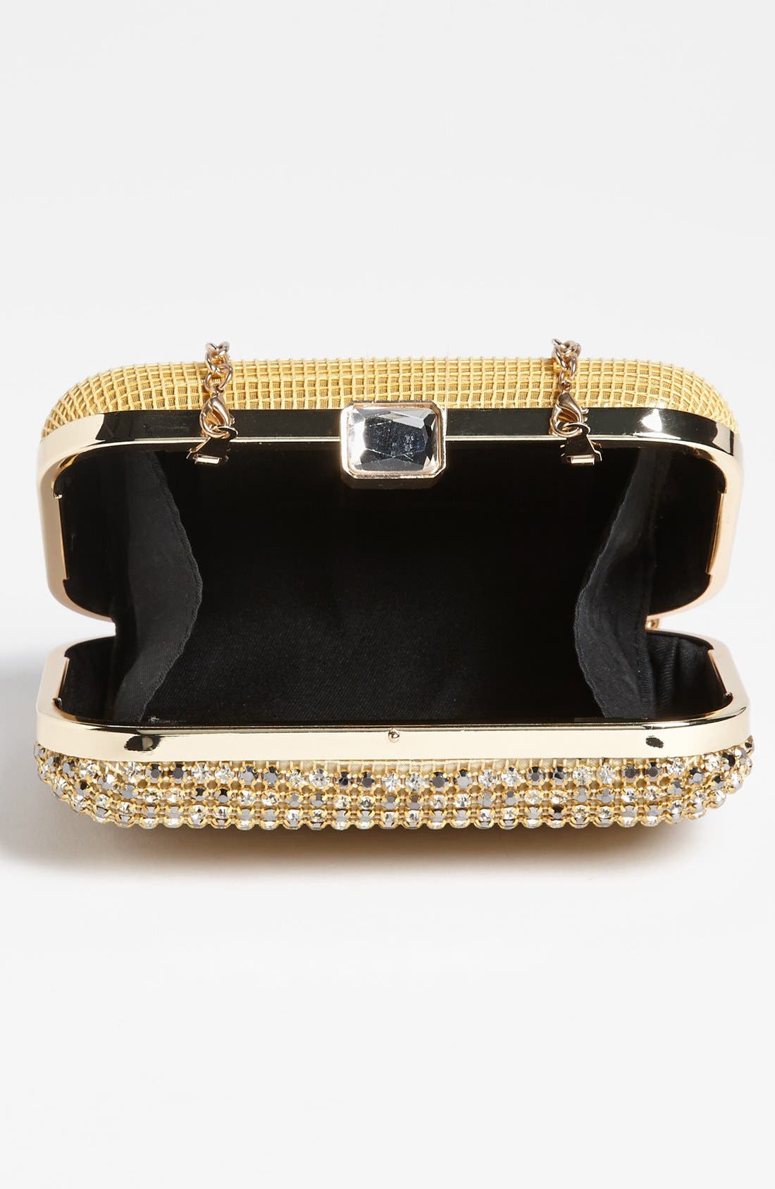 Tasha Rhinestone Box Clutch, Alternate, color, GOLD MULTI