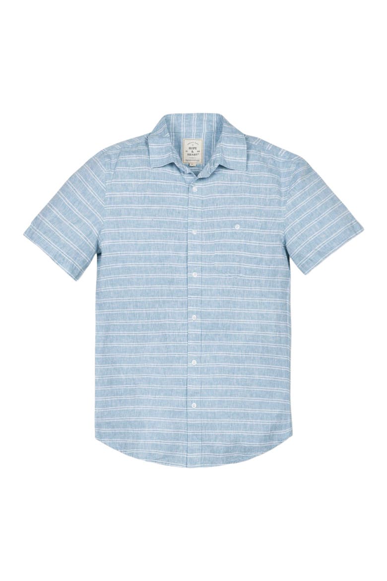 Men's Linen Short Sleeve Button Down Shirt, Main, color, Mallorca Stripe