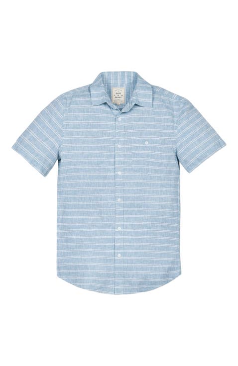Men's Linen Short Sleeve Button Down Shirt