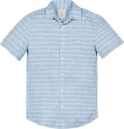 Hope & Henry Men's Linen Short Sleeve Button Down Shirt