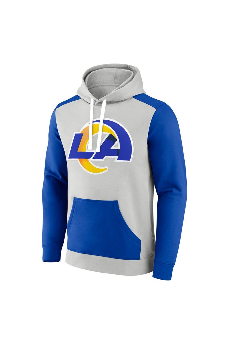 Men's Fanatics Branded Silver/Royal Los Angeles Rams Big & Tall Team Fleece Pullover Hoodie, Alternate, color, Silver