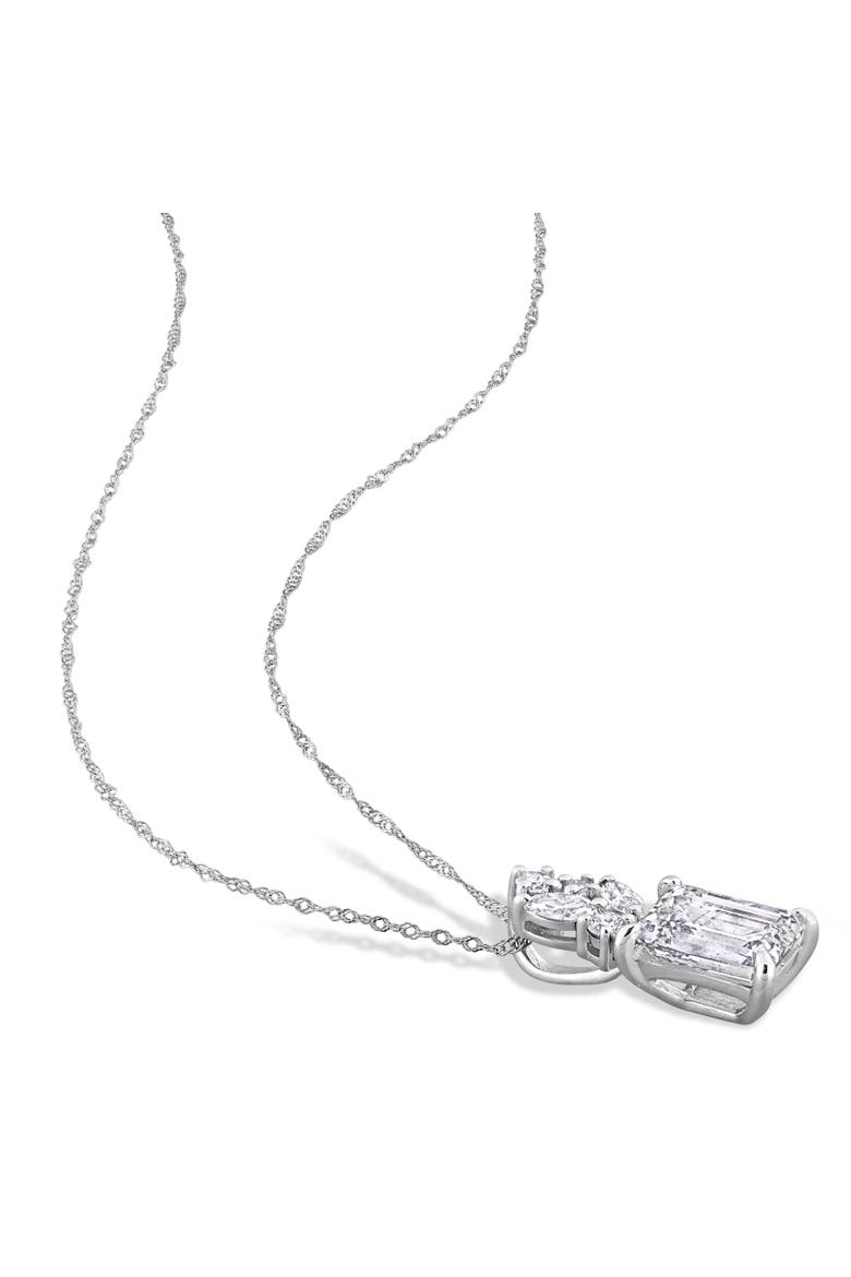 Lab-Grown Diamond Cluster Pendant Necklace 14k, Alternate, color, White Gold